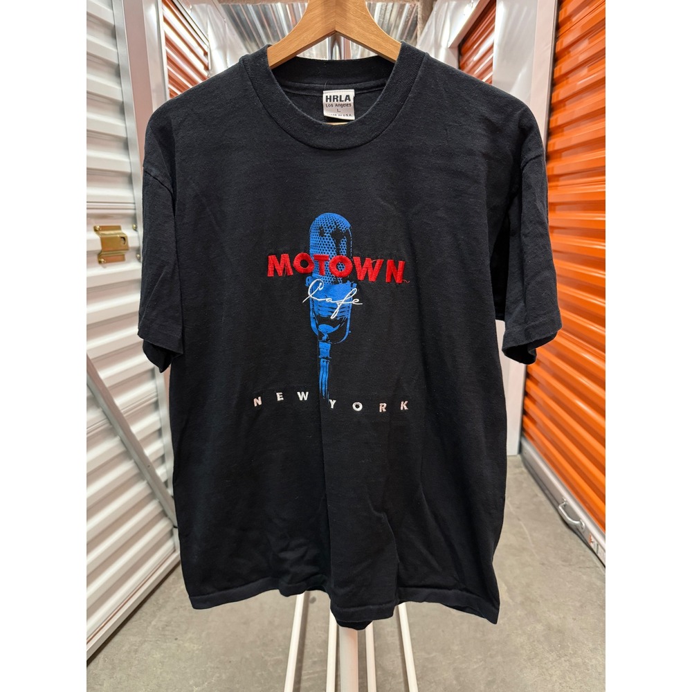 Vintage Motown Cafe New York T Shirt Mens Large Black Single Stitch HRLA USA